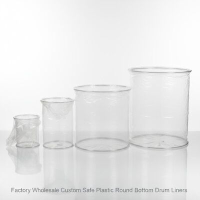 Factory Wholesale Custom Safe Plastic 5 15 30 55 Gallon LDPE Transparent Round Bottom Plastic Drum Liners Bags