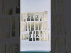 Τεχνουργήματα Στένσιλ, ύψος χαρακτήρα 1,5 ίντσες, υλικό χαλκό, πάχος 0,007 ίντσες, συνολικό ύψος 1,5 ίντσες