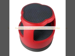 Στρογγυλό σκαμνί με αναδιπλώσιμες στρογγυλές - αντρόγλυπτη επιφάνεια