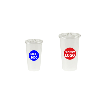 Custom Split Double Milk Tea Cup Take Away Plastic Cup with Lid