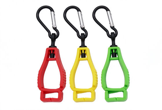Multi Color Plastic Glove Clip with Carabiner Hook, Safety Work Glove Holder Keeper for Construction Worker
