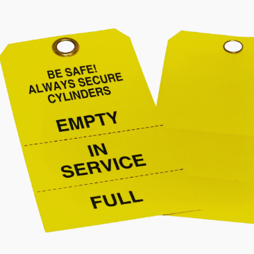 Custom Gas Cylinder Safety Tags, Pre-Printed Warning Hang Tags With Metal Eyelet